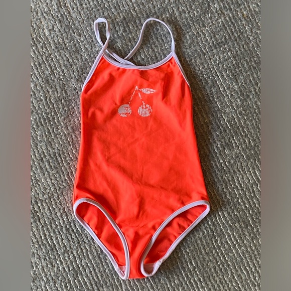 Bonpoint Girls Cherry Logo Swimsuit - Size 4 - Picture 1 of 5